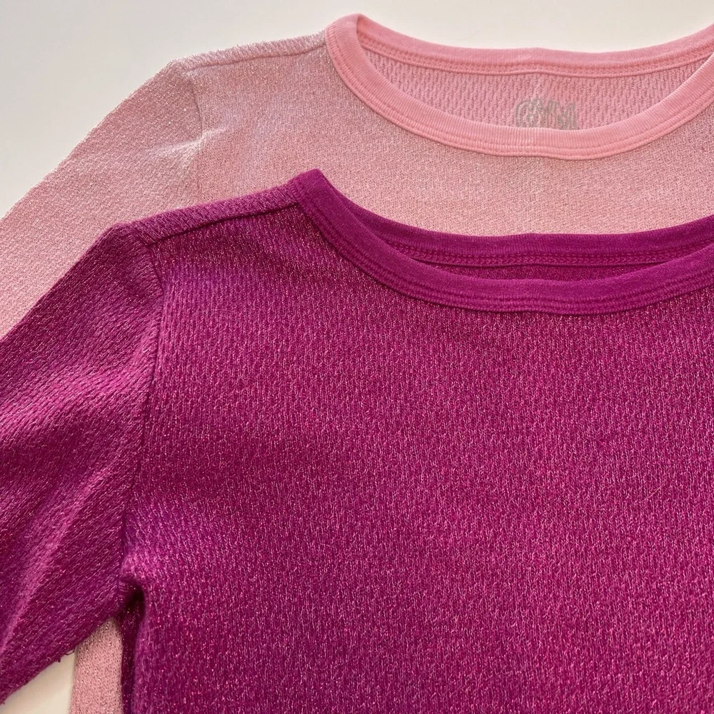 Gymboree Long Sleeve Sparkling Pink T-Shirt Bundle Girls Size Medium